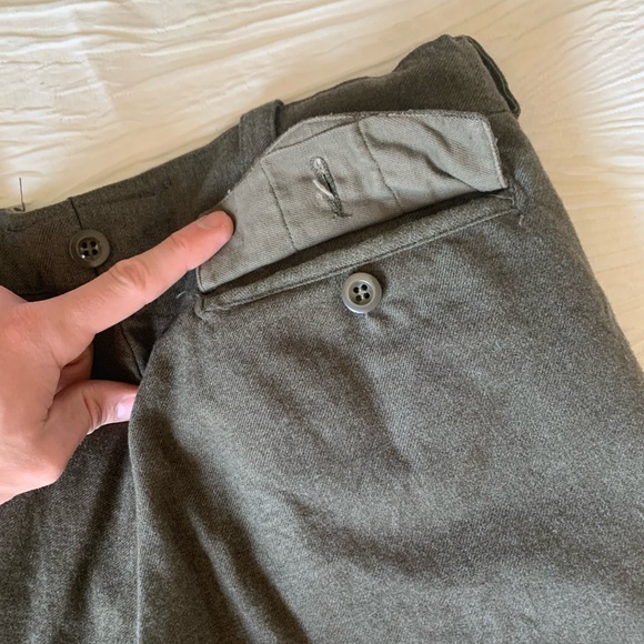 Vintage Belgian Military Surplus Wool Trousers, OD Green, size 32 - Picture 4 of 9